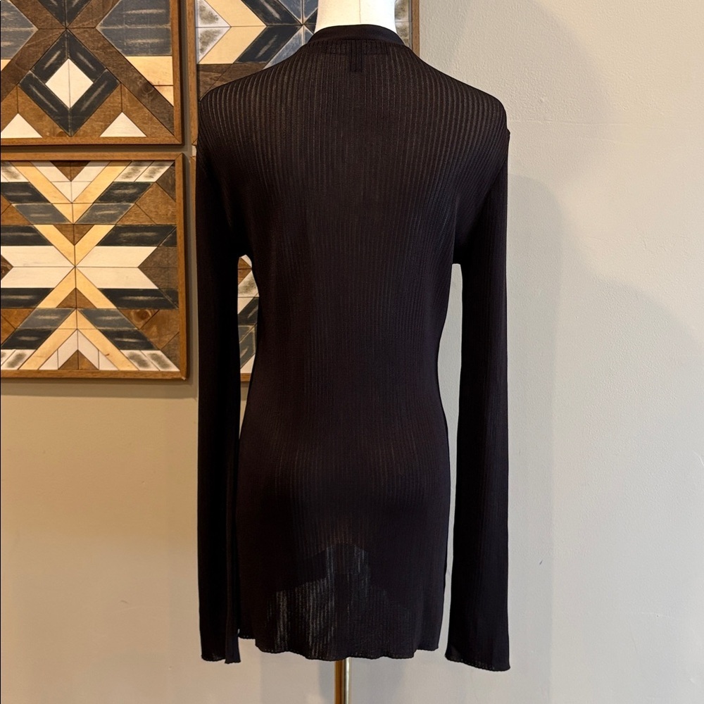 Ralph Lauren Collection Vintage Ribbed Semi-Sheer Cardigan Sweater size Small - Picture 7 of 12